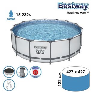 Бассейн каркасный Bestway Steel Pro MAX 427 х 122 см (5612X)