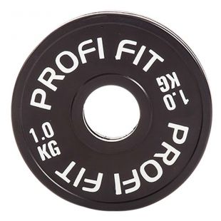 Диск для штанги каучуковый, черный D51 мм PROFI-FIT 1 кг