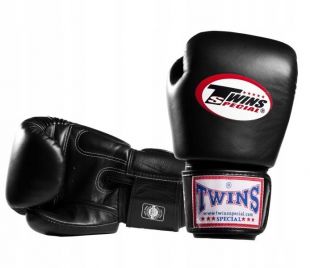 Перчатки боксерские Twins BGVL-3 для муай-тай (черные) 16 oz